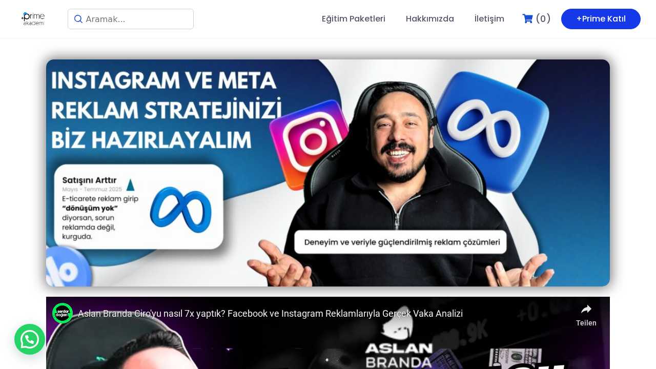 Instagram ve Meta Ads reklam stratejisi - Serdar Doğan